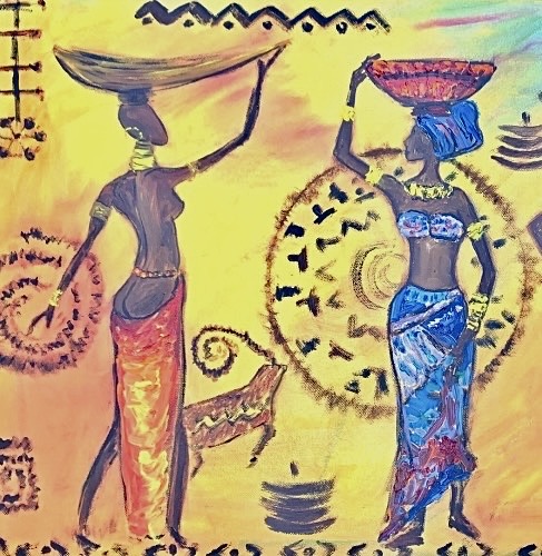 Detail of African Women painting